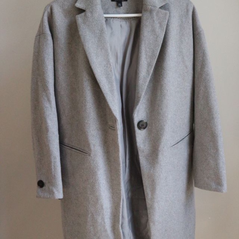 Topshop Grey Peacoat